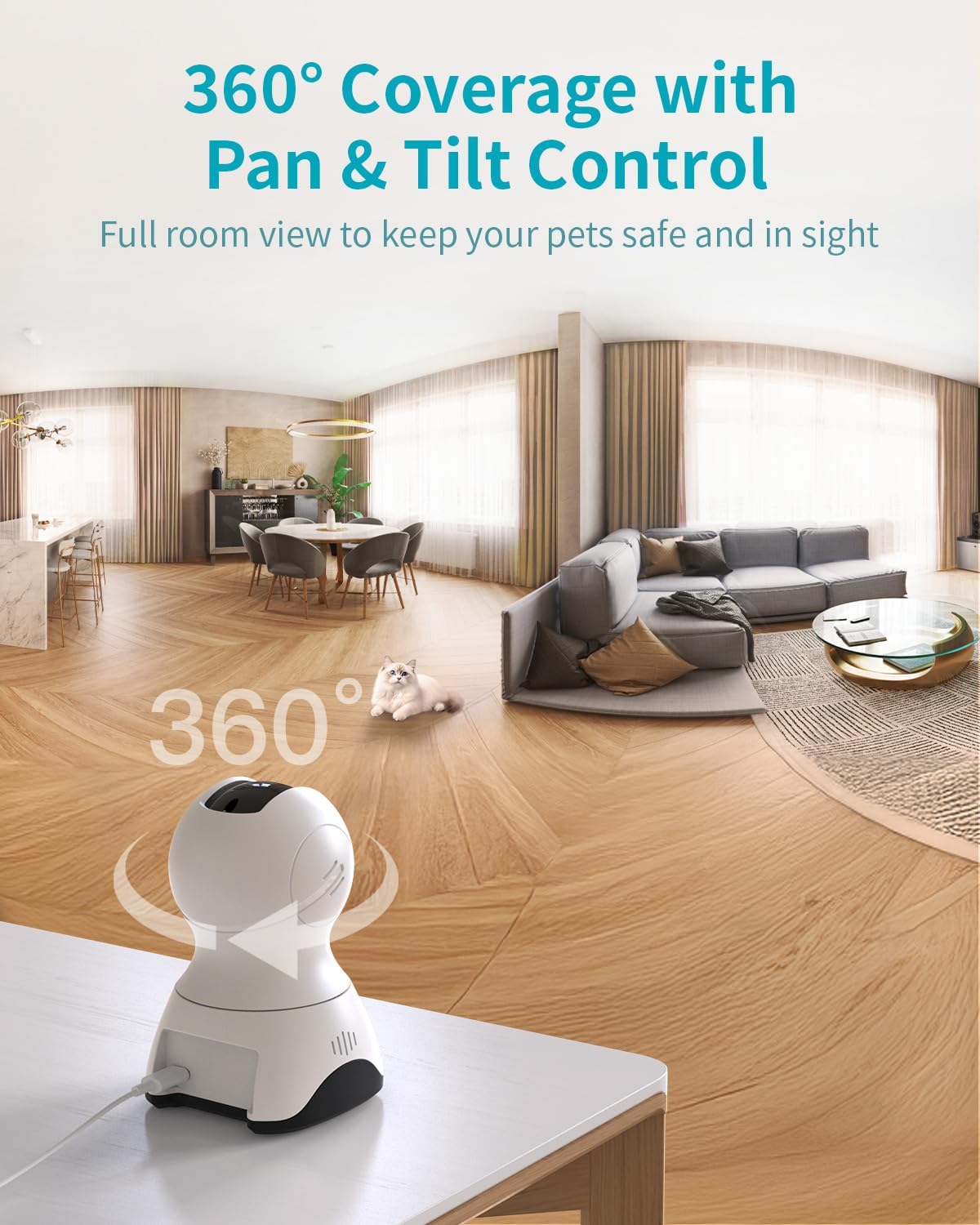 VIMTAG 2.5K Indoor Camera – Pet, Dog, Cat & Baby Monitor with Phone App, Audio & Speaker, Nanny