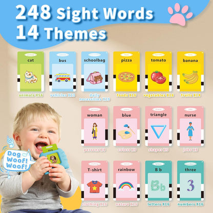 Toddler Toys Talking Flash Cards for 1 2 3 4 5 6 Year Old Boys and Girls, Autism Sensory Toys for