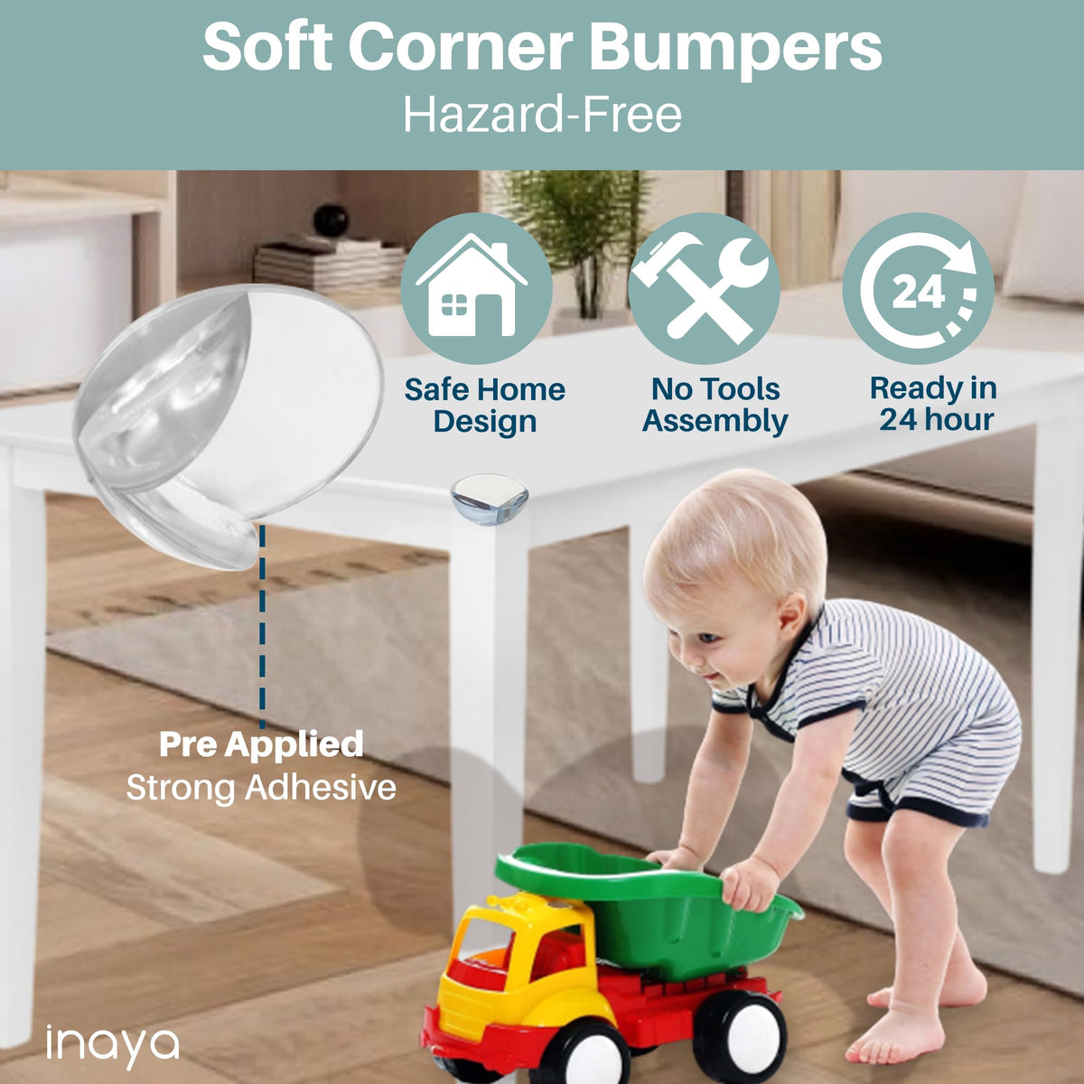 Inaya Complete Baby Proofing Kit - Child Safety Hidden Locks for Cabinets & Drawers, Adjustable