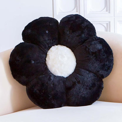 Flower Pillow, Cute Flower Shaped Decorative Pillow, Soft Rabbit Fur Daisy Pillow Home Decor Floor