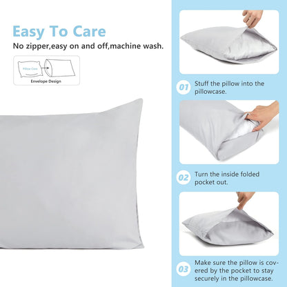 TILLYOU Toddler Pillowcase 2 Pack with Envelope Closure,13" x 18" Silky Soft Microfiber Travel
