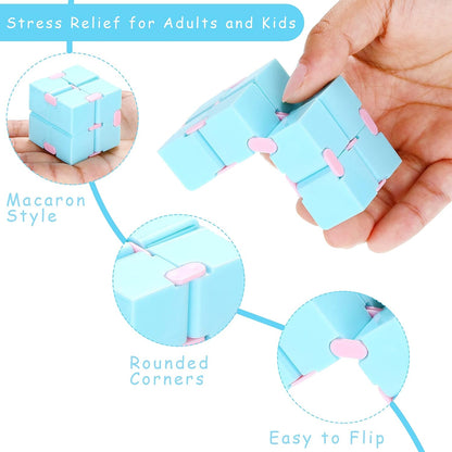 12 Pieces Mini Cube Blocks Mini Cube Desk Toy Magic Sensory Tool Blocks Puzzle Flip Cube for Teens