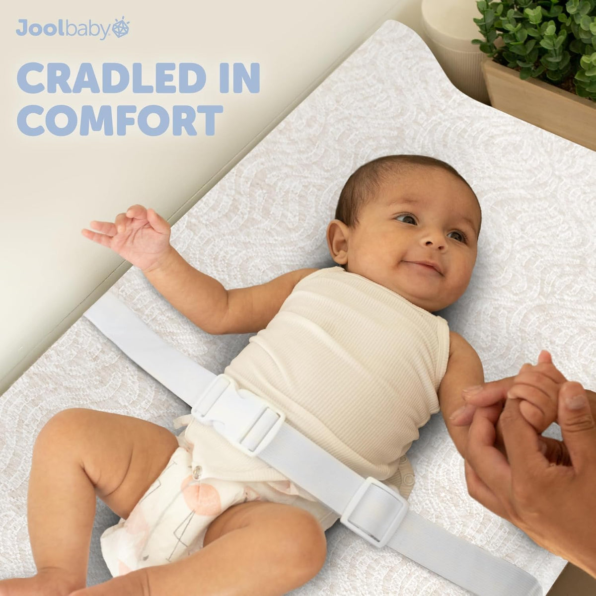 Jool Baby Soft Changing Pad + Washable Cover, Non-Slip - Fits Standard Changing Tables & Dressers
