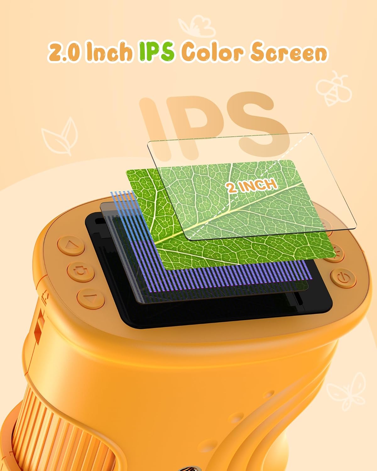 1000X Handheld Digital Microscope for Kids: Pocket Microscope with 2.0" IPS Screen - STEM Toys