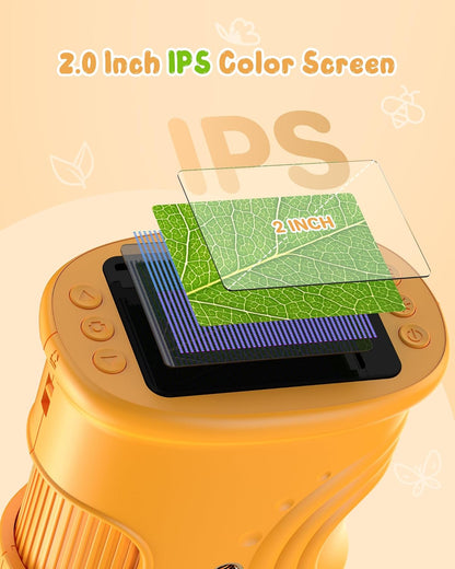1000X Handheld Digital Microscope for Kids: Pocket Microscope with 2.0" IPS Screen - STEM Toys