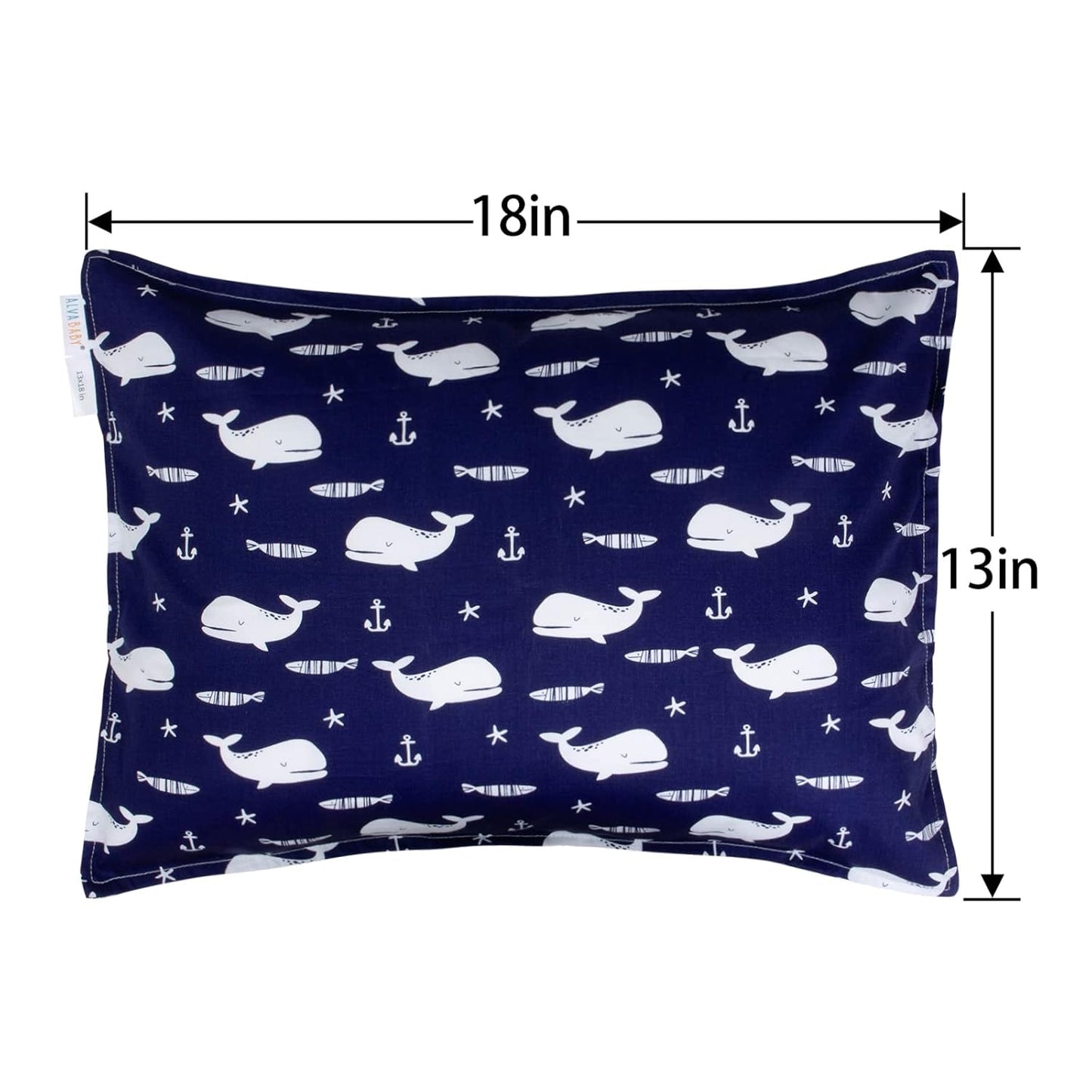 ALVABABY Toddler Pillowcases, Fits 14x20 in Kids Pillow, 2 Pack Organic Cotton Baby Pillow Cover