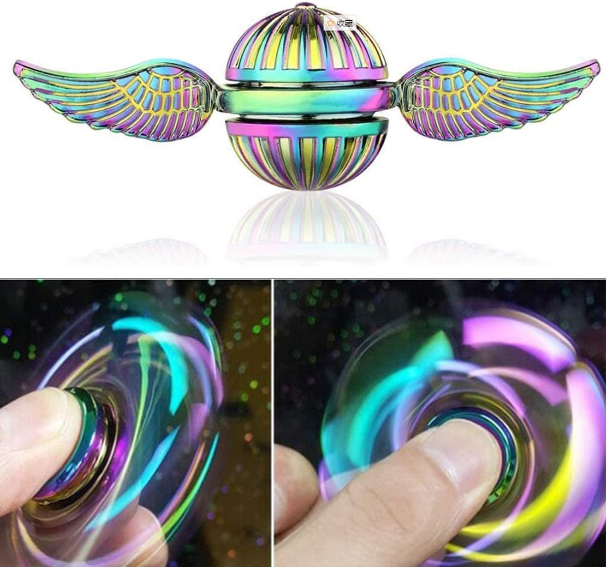 Rainbow Fidget Spinner Magic Orb Anxiety Toys Stress Relief Reducer Spin Fidgets Hand Bearing Tri