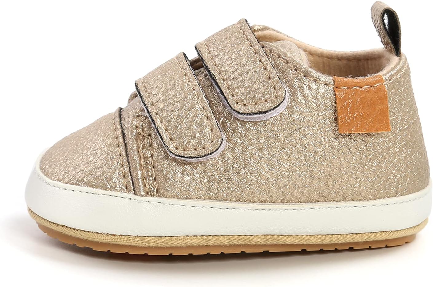 SOFMUO Baby Boys Girls High Top Ankle PU Leather Sneakers Soft Rubber Sole Infant Moccasins Newborn