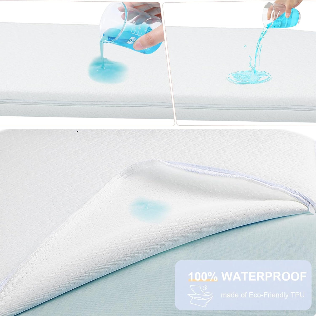 NeoBorn Baby Bassinet Mattress Pad, 47" x 23.6" Dual Sided Comfort Gel Memory Foam Mattress with