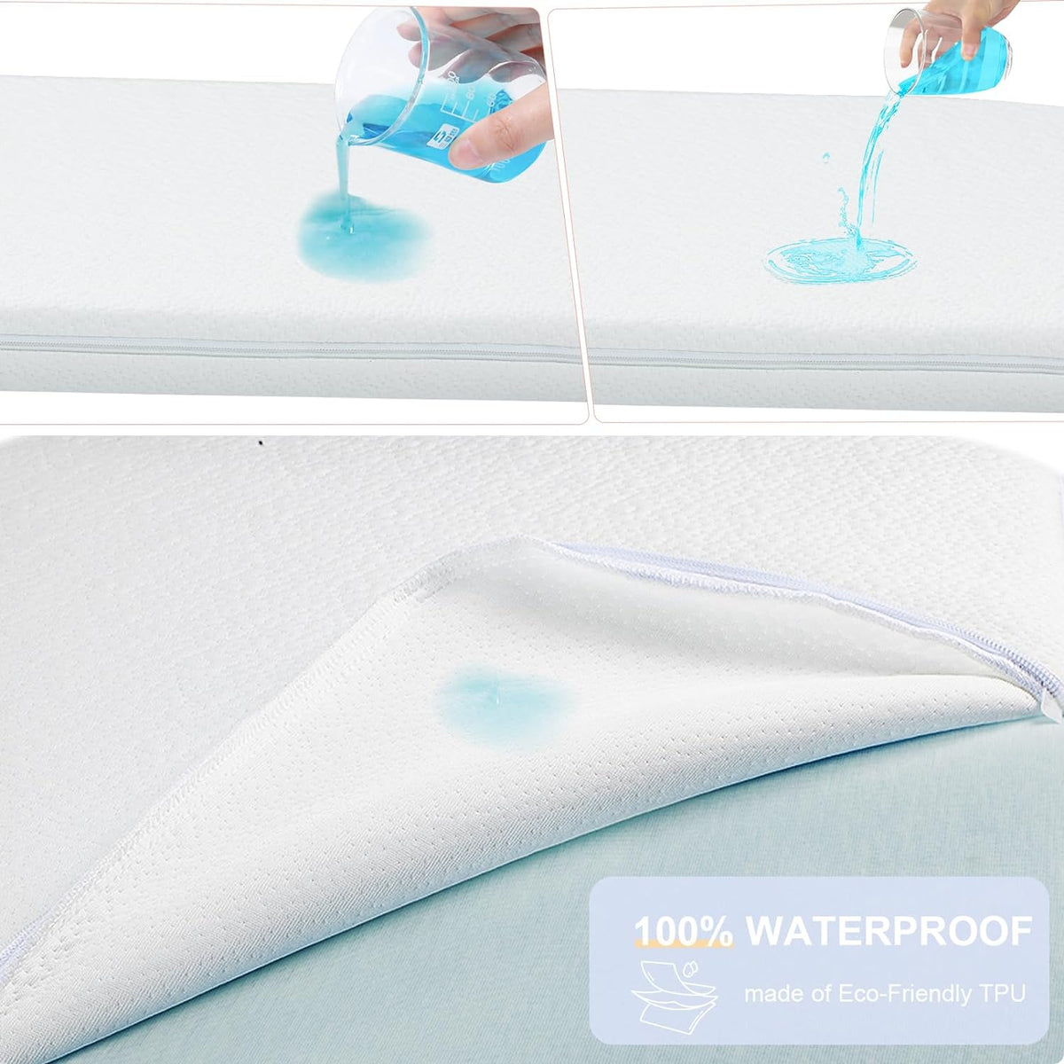 NeoBorn Baby Bassinet Mattress Pad, 35" x 20" Dual Sided Comfort Gel Memory Foam Mattress with