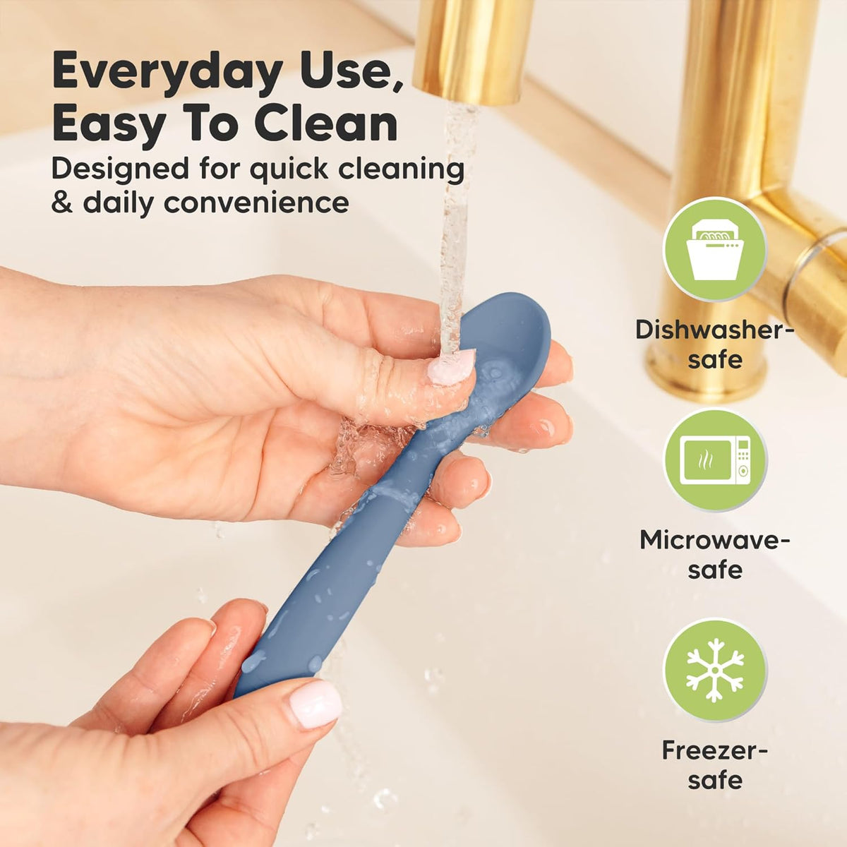 KeaBabies Silicone Baby Spoons, Self Feeding 6-12 months - 3-Pack Baby Weaning Eating Utensils