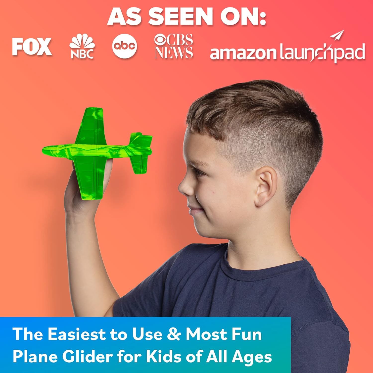 Foam Airplanes For Kids - Fun Glider Toys for Ages 4 5 6 7 8 9 10 Year Old & Up - Best Toy Gift Boy
