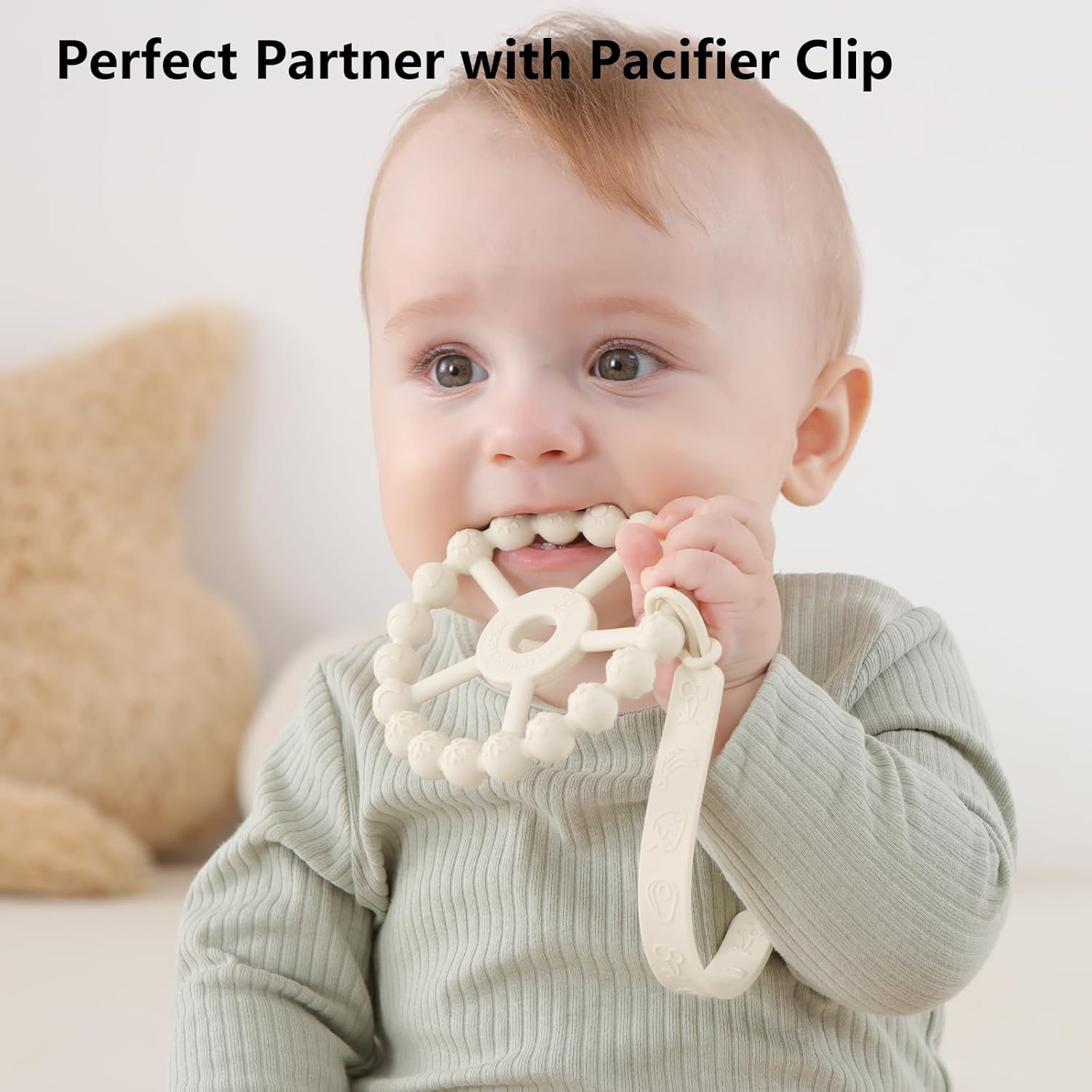 3 Pack Ring Teether Baby Infant Toys, Baby Essentials, Silicone Teething Ring Toys for Babies 0-6