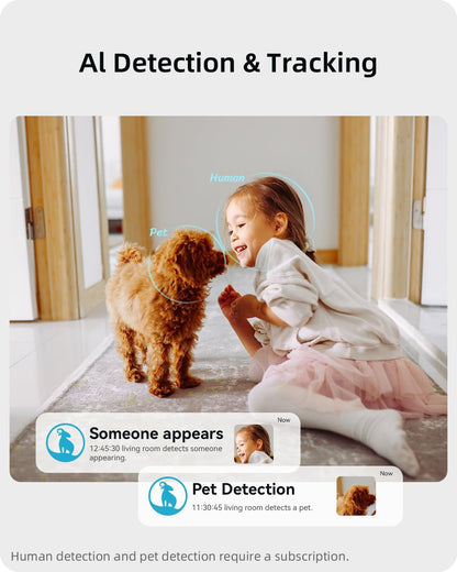 blurams Indoor Camera 2K, Cameras for Home Security 5GHz, 360° Pet Camera w/Motion Tracking, Phone