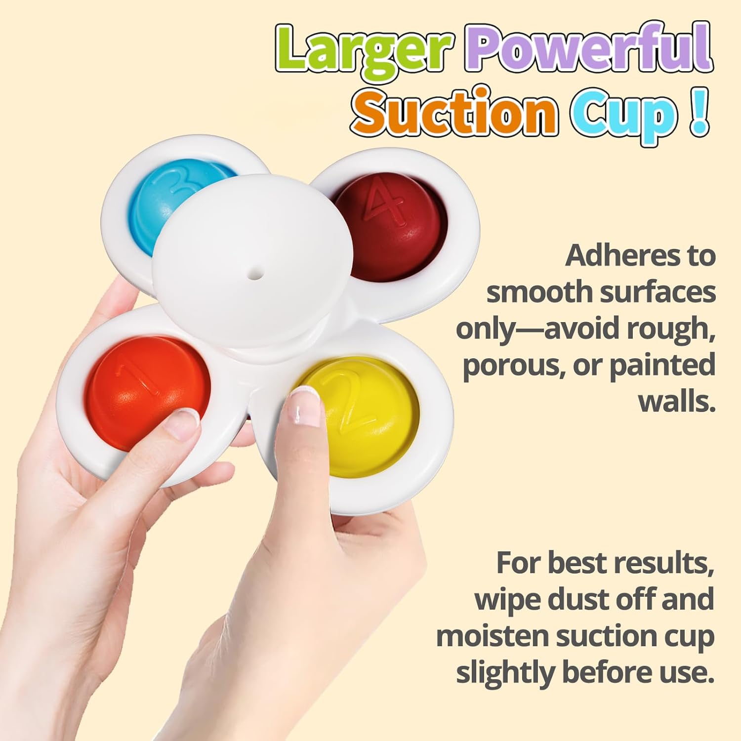 ALASOU 3PCS Pop Suction Cup Spinner Toys for 1 Year Old Boy Girl|Novelty Spinning Tops Toddler Toys