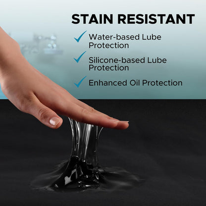 Black Waterproof Flat Play Sheet (79”x79”), Anti-Slip Mattress Topper with Strengthened Grip