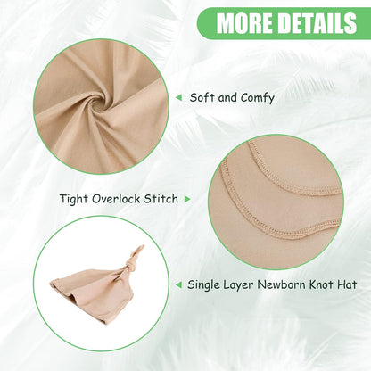 iEvolve Cotton Knitted Baby Swaddle Blanket with Hat Headband Set Newborn Swaddle Wrap Receiving