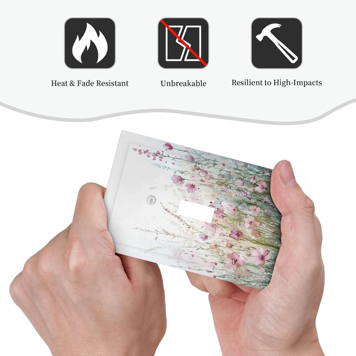 Decorative Light Switch Cover Wildflower Botanical Watercolor Floral 1 Gang Single Toggle Device