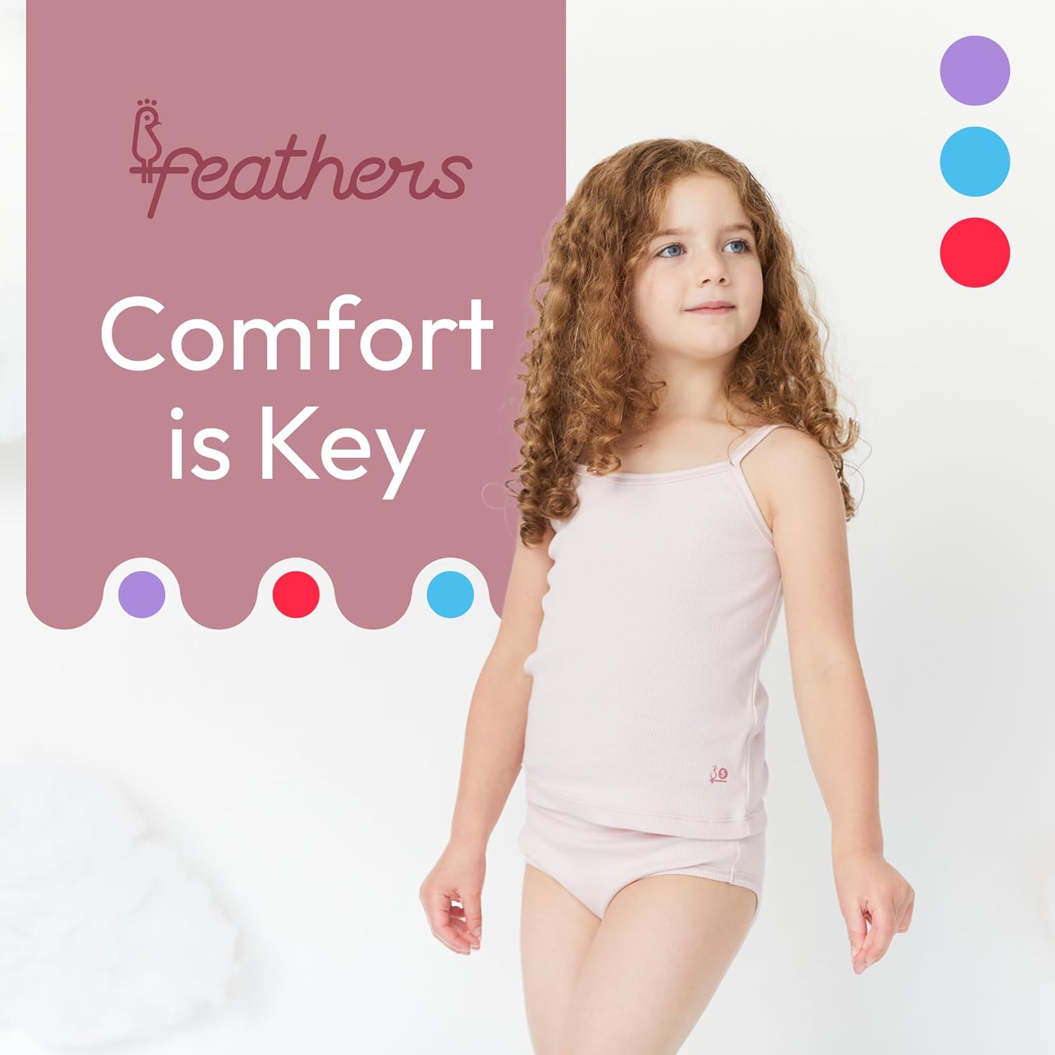 Feathers Floral Print Snug Tagless Cotton Underwear – Girls Underwear Briefs Super Soft Panties (3