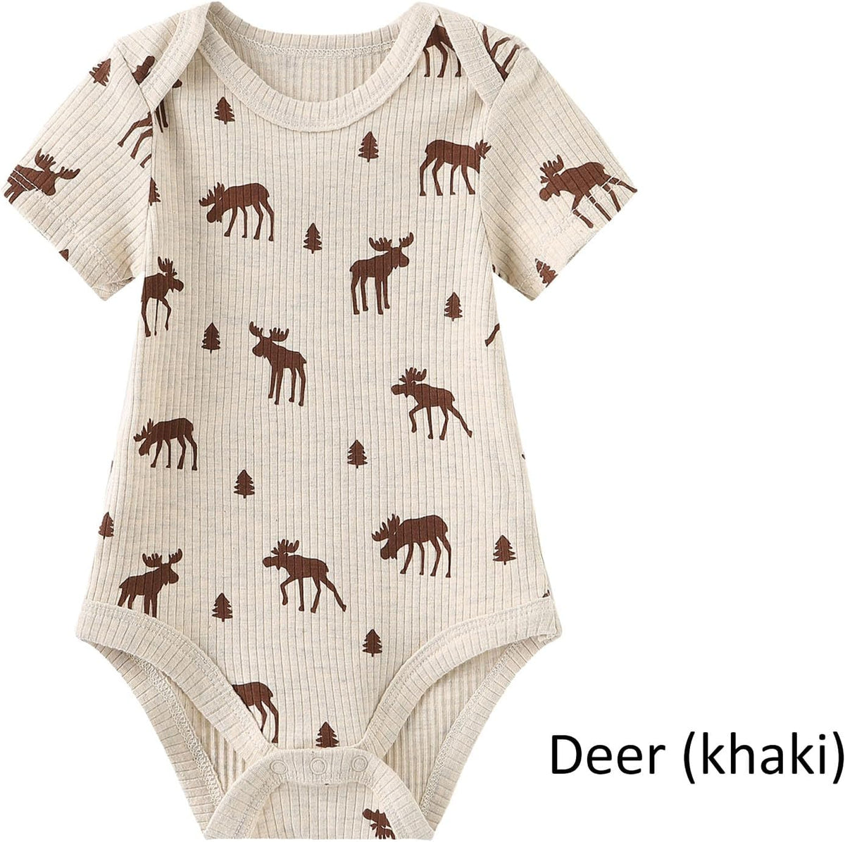 Baby Bodysuit 6 Pack Soft Mixed Ribbed Short Sleeve Romper Infant Boy Girl Clothes Set