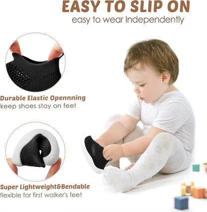 Baby Walking Shoes Toddler Girl Boy Soft Sole Breathable Mesh Slip on Summer Wide Shoes Infant