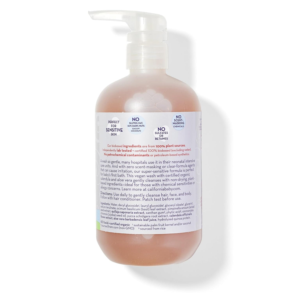 California Baby Super Sensitive Baby Shampoo and Body Wash | 100% Plant-Based | Gentle Fragrance