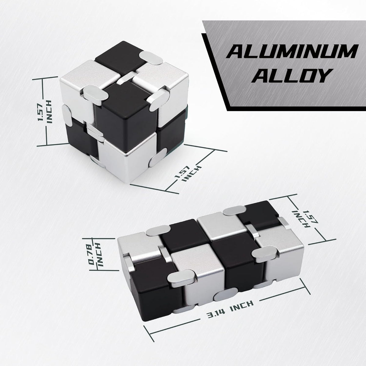 Infinity Cubes with Case, Fidget Infinity Cubes Metal for Kids Boys Girls, Silent Fidget Toys for