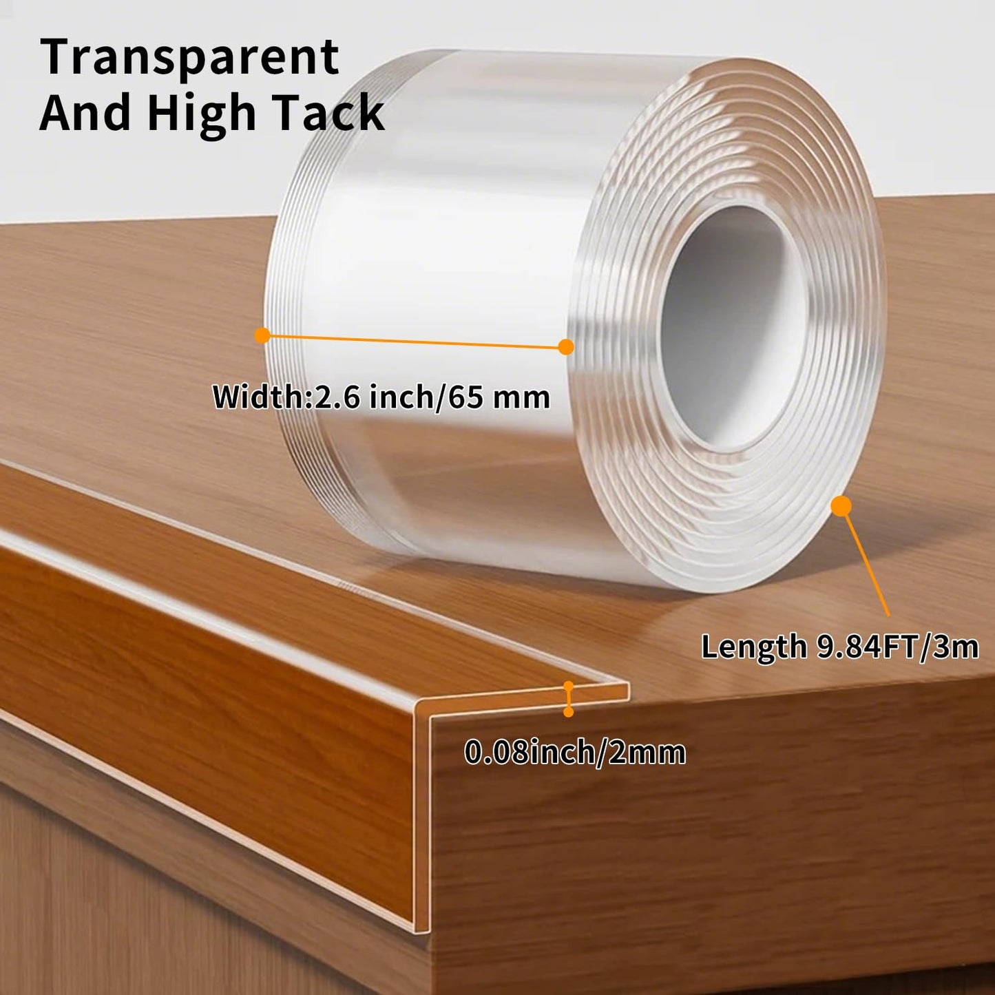 2.6in x 9.84Ft,Soft Corner Protectors for Furniture,Table Corner Protectors,Cabinet Bumpers,Wall