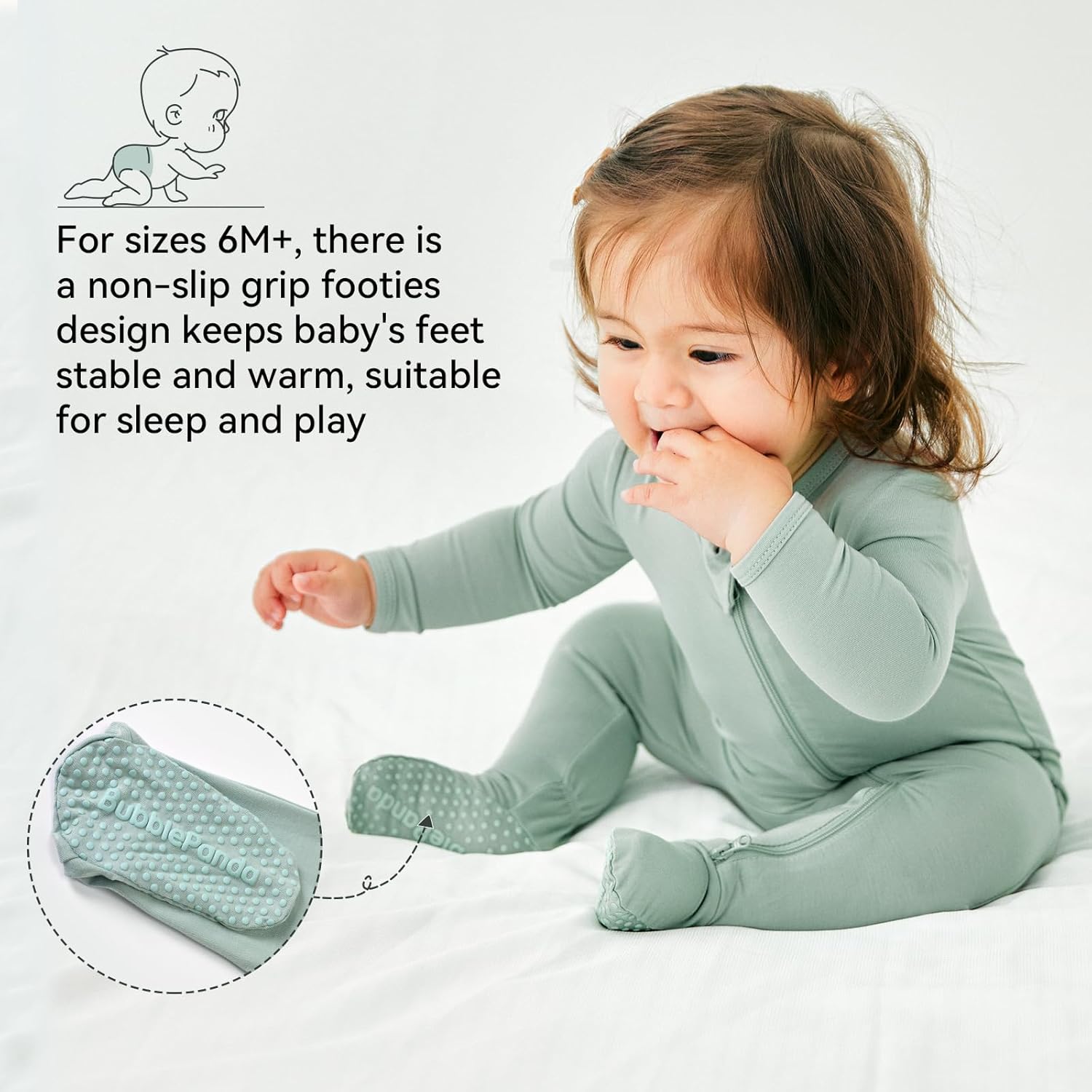 BubblePanda Rayon Made From Bamboo Baby Pajamas Baby Clothes for Boys Girls Unisex Zip-Front