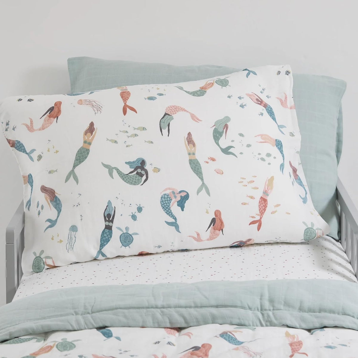 Little Unicorn Standard Pillowcase 2 Pack | Super Soft & Breathable Muslin Fabric | Snug Envelope