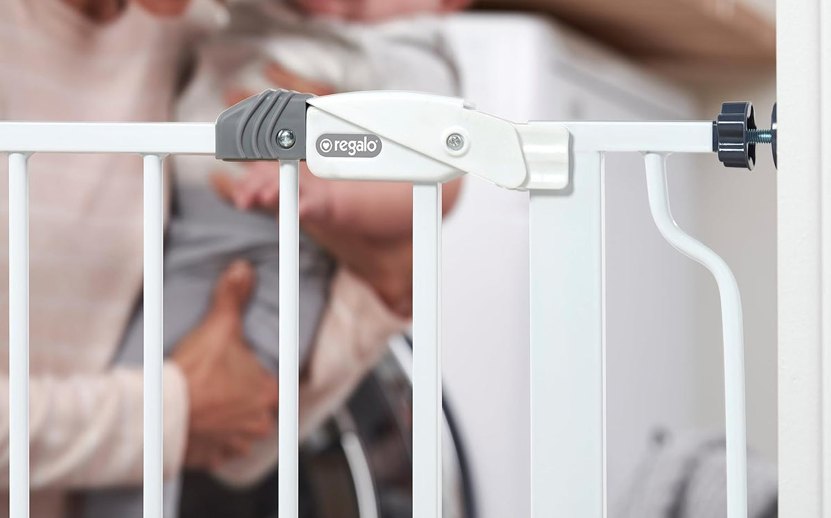 Regalo Easy Step 36" Extra Tall Walk Thru Baby Gate, Includes 4-Inch Extension Kit, 4 Pack of