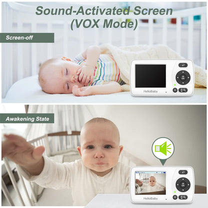 HelloBaby HB30 Video Baby Monitor with Digital Camera and Audio, No WiFi No App Safety Baby