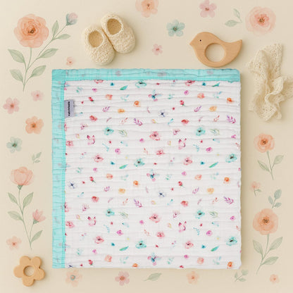 Organic Cotton Muslin Baby Blanket for Boys and Girls - Luxurious Soft Toddler Quilt for Swaddling