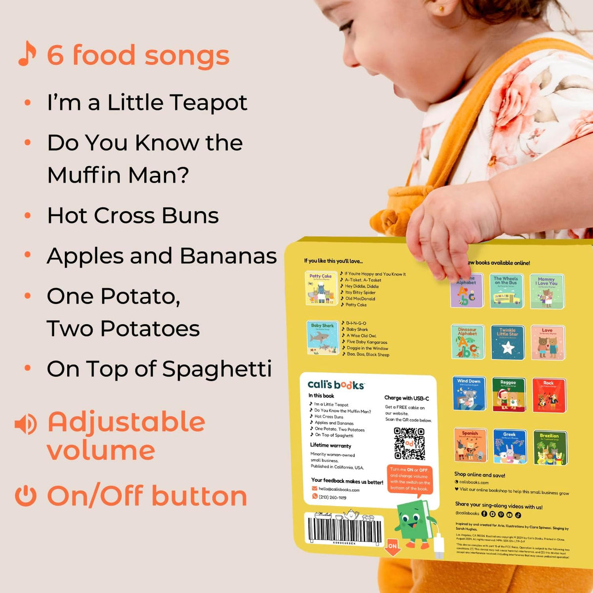 Cali's Books I'm a Little Teapot Interactive Musical Book for Toddlers 1-3 | Books for 1 Year Old |