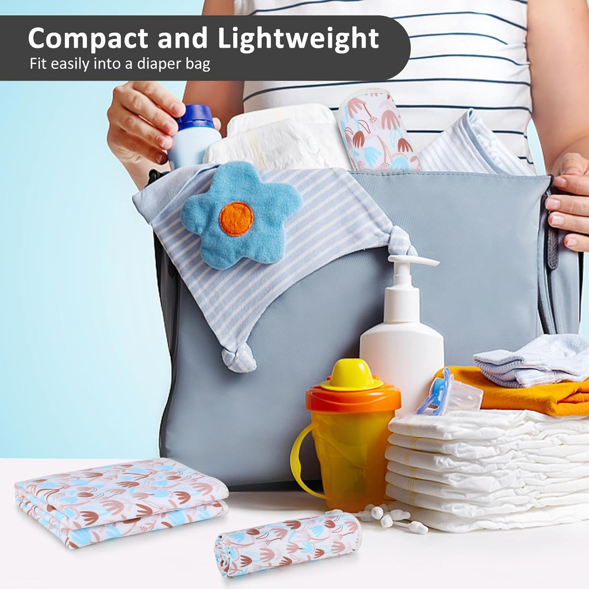 Baby Diaper Changing Pad, 21 5/8" x 31.5" Waterproof Changing Pad Liners - Reusable Soft and