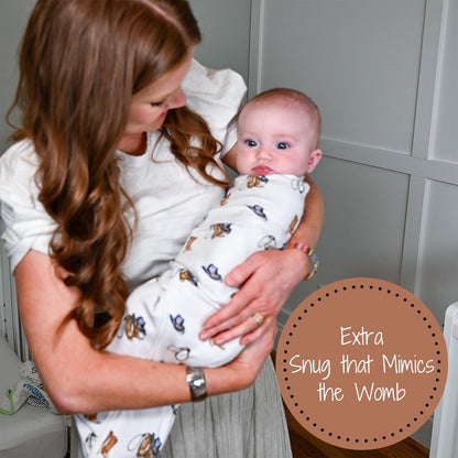 LollyBanks 100% Organic Cotton Baby Boy Essentials Swaddles 3-6 Months, Newborn Swaddle with Easy