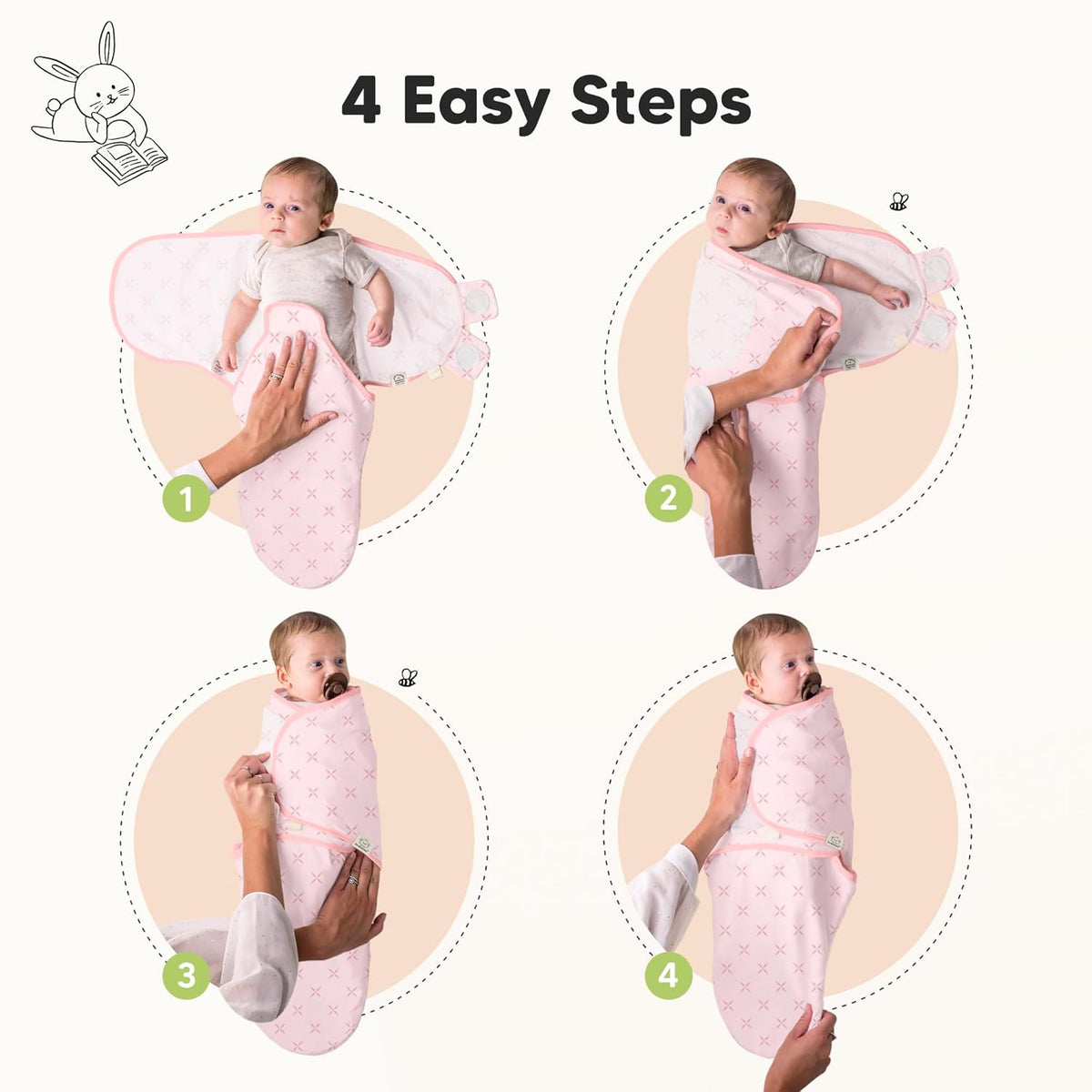 3-Pack Organic Baby Swaddle Sleep Sacks - Swaddles for Newborns, Infant 0-3 Months, Baby Girls