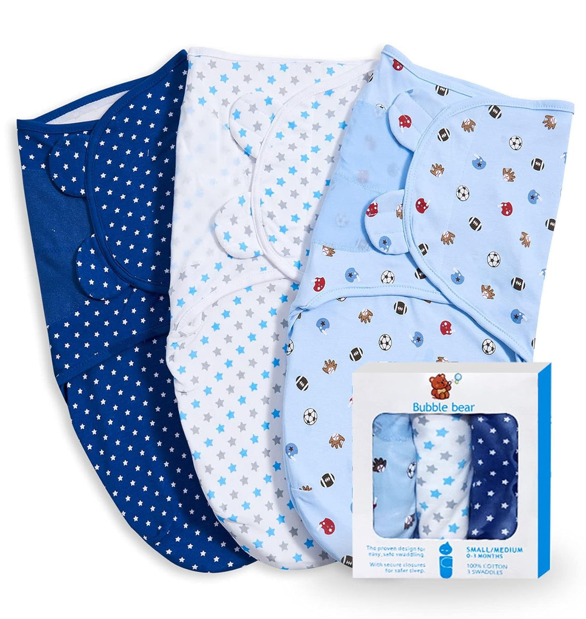 3 Pack Baby Swaddle 3-6 Months - Infant Adjustable Newborn Swaddles Blanket Baby Girl Boy