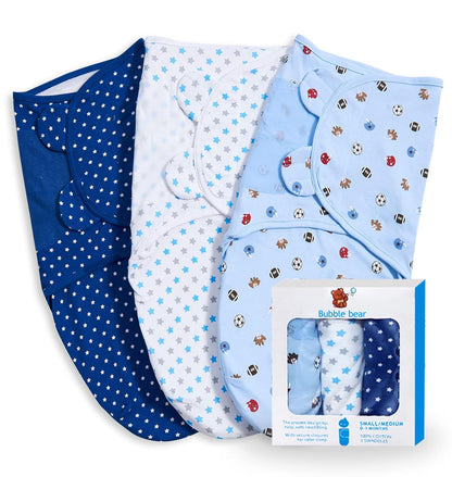 3 Pack Baby Swaddle 3-6 Months - Infant Adjustable Newborn Swaddles Blanket Baby Girl Boy