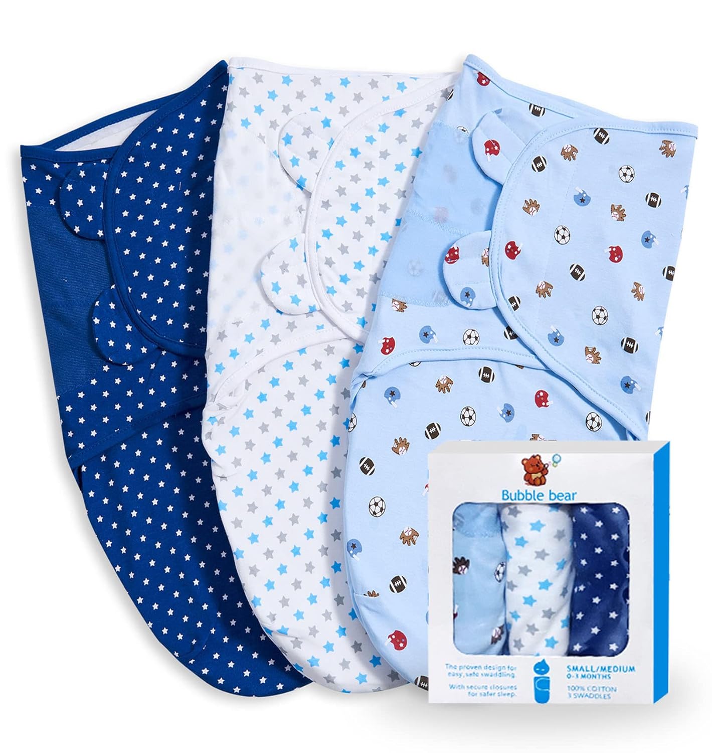 3 Pack Baby Swaddle 0-3 Months - Infant Adjustable Newborn Swaddles Blanket Baby Girl Boy