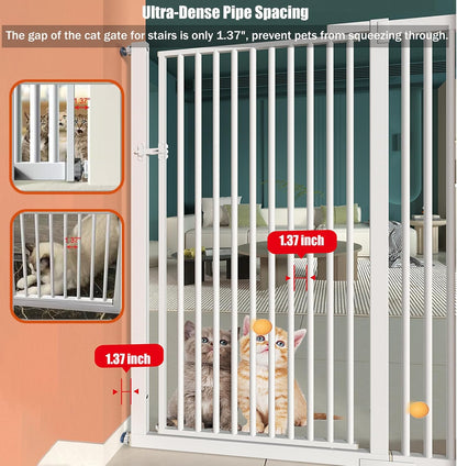 55.1 Inch Tall Baby Gate Auto Close Dog Gate Adjustable 29.92"- 43" Wide Pressure Mounted Walk
