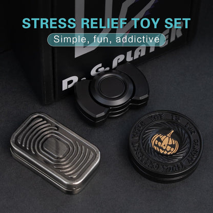 Fidget Toys Adults Pack, Metal Fidget Slider, Spinner and Haptic Coin, Decompression Metal EDC Cool