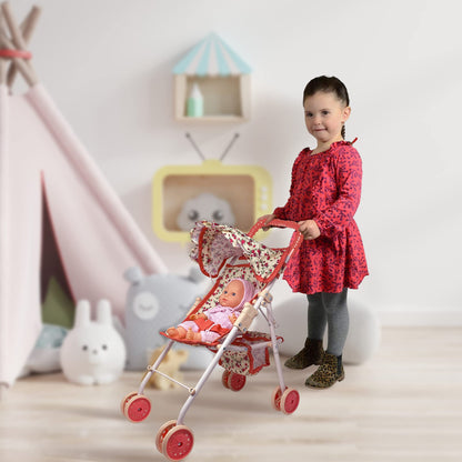 My First Baby Doll Stroller for Toddlers 3 Year Old Girls, Little Kids | Toy Stroller with Bottom