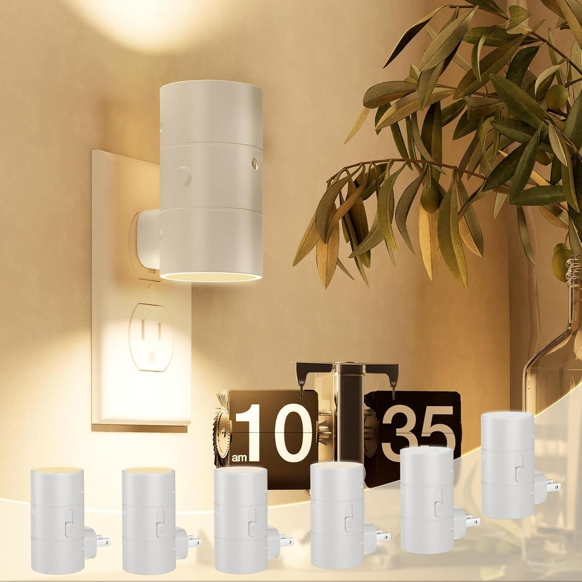 NIORSUN Dusk to Dawn Night Light Plug in,Bright Night Lights Plug Into Wall with 3 Light