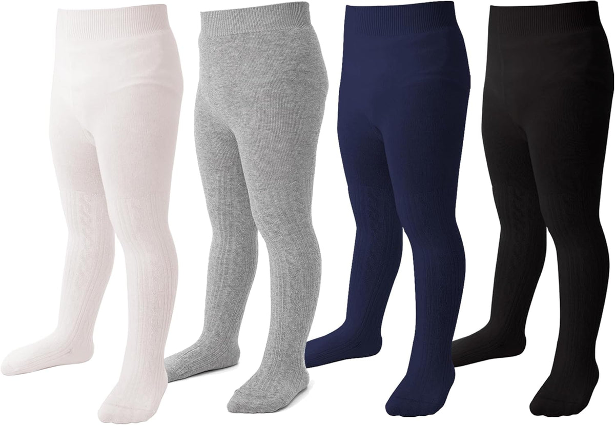Marchare Baby Girls Tights Thick Solid Cable Knit Leggings Winter Warm Stockings For Toddler Girls