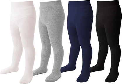 Marchare Baby Girls Tights Thick Solid Cable Knit Leggings Winter Warm Stockings For Toddler Girls