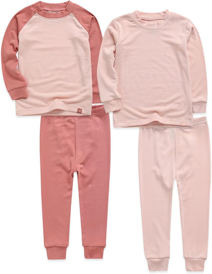 VAENAIT 6M-12Y Toddler Kids Girls Boys Soft Comfy Modal Tencel Solid Raglan Sleepwear Pajamas Pjs