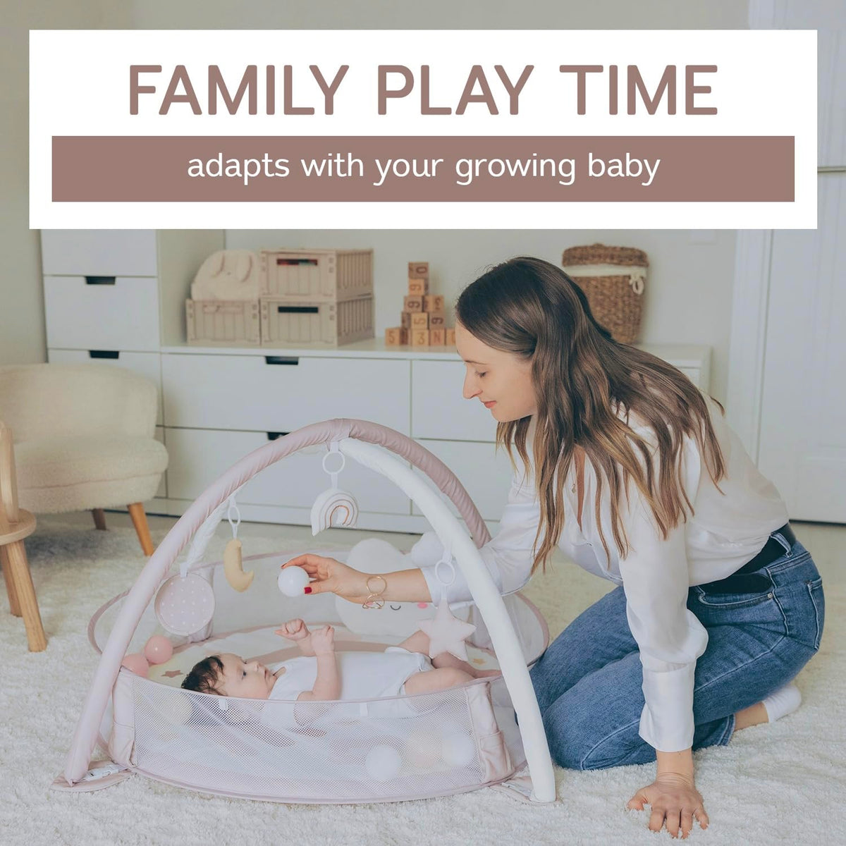 6-in-1 XL Play Mat & Play Gym, Baby Gym, Baby Activity Gym, Sensory Exploration and Motor Skill
