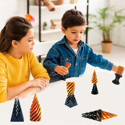 3 Packs Impossible Cone,Spiral Cone Fidget Toy Impossible Pyramid Passthrough Toy,3D Printed Spiral