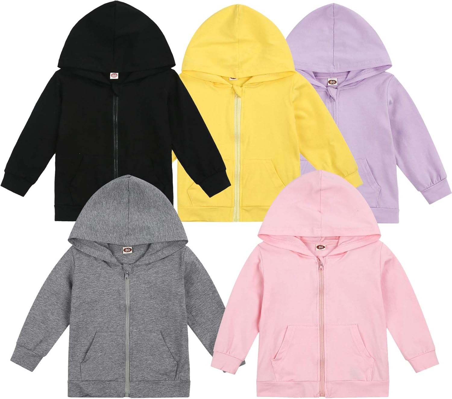 Imcute Baby Zip Up Hoodie, Unisex inflant Toddler Long Sleeve Sweatshirts Lightweight Jacket Hooded
